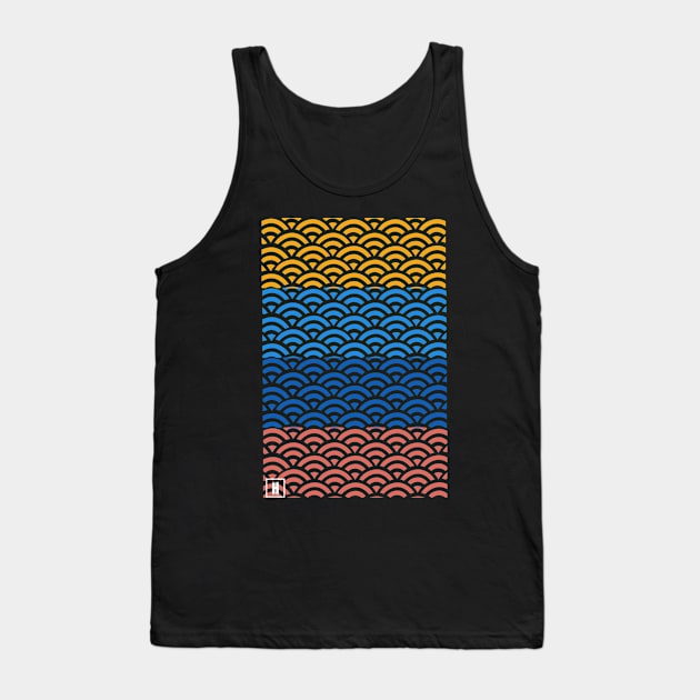 Retro Japanese Clouds Pattern RE:COLOR 03 Tank Top by HCreatives